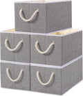 Yawinhe Foldable Storage Basket 5-Pack, Large Fabric Bins by Yawinhe